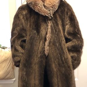 A beautiful long beaver fur coat.